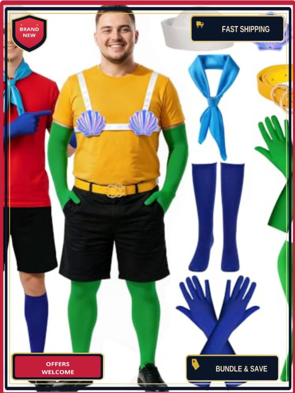 Adult Couples Halloween Costume Set 8 Pc Accessories One Size Fits All